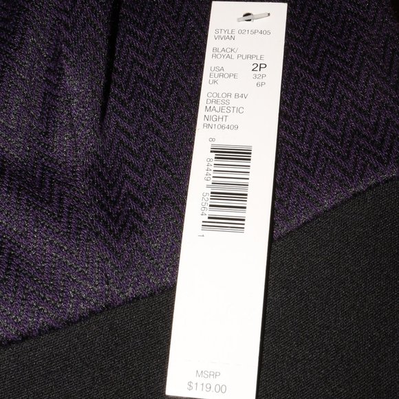 Alex Marie Black/Royal Purple Dress - Picture 10 of 11